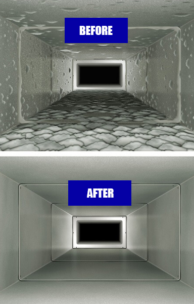air duct cleaning before & after